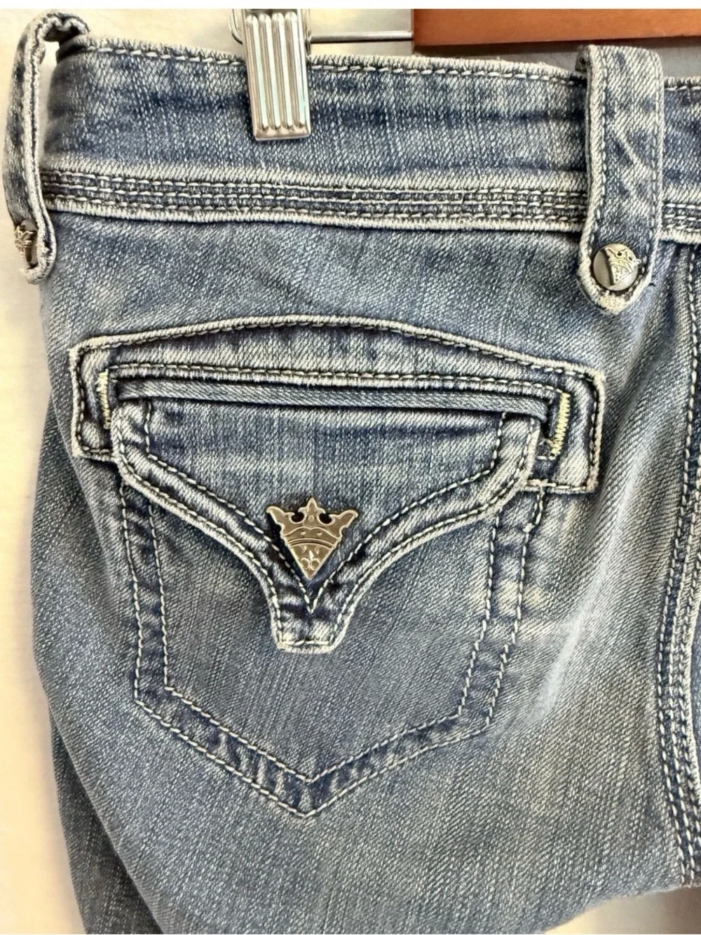 Sang Real Women's Long Jean Shorts Cuffed Distressed Bermuda Sz 27